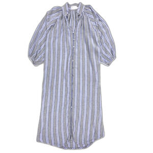 ZIMMERMANN Woven Linen Tunic Shirt Dress Blue Stripe Minimal Resort French Girl